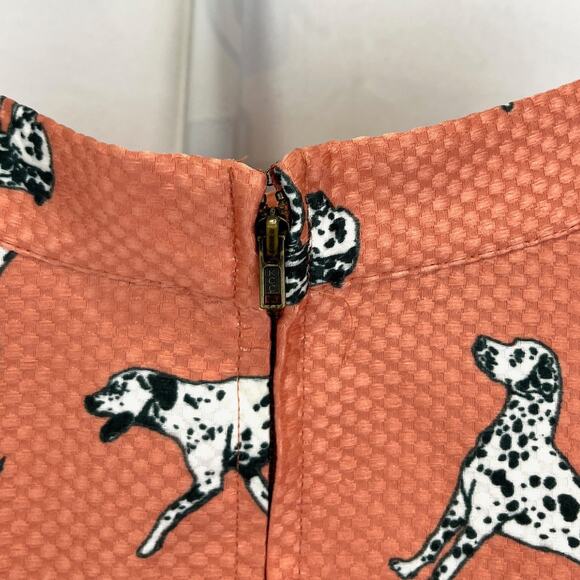HUTCH Anthropologie Sporty Dalmation Skirt Full A-Line Orange Red Size 2 - Picture 7 of 11